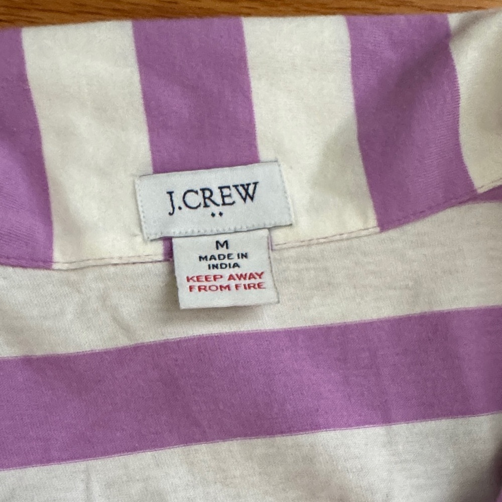 J.Crew Purple and White Striped Cotton Short Pajama Set - Picture 2 of 3
